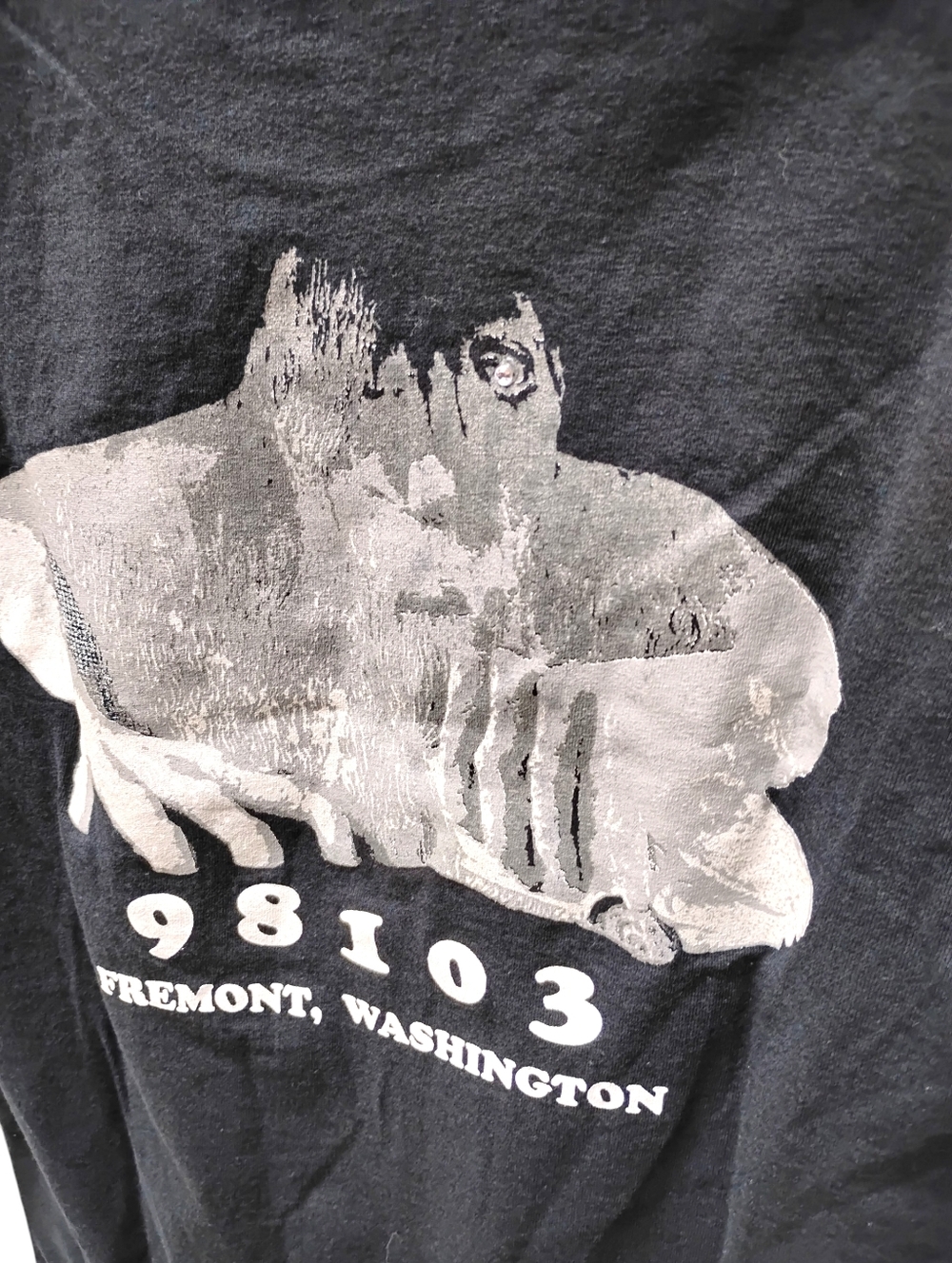 Black 'Hip Zip 98103' Seattle Troll Graphic Tee